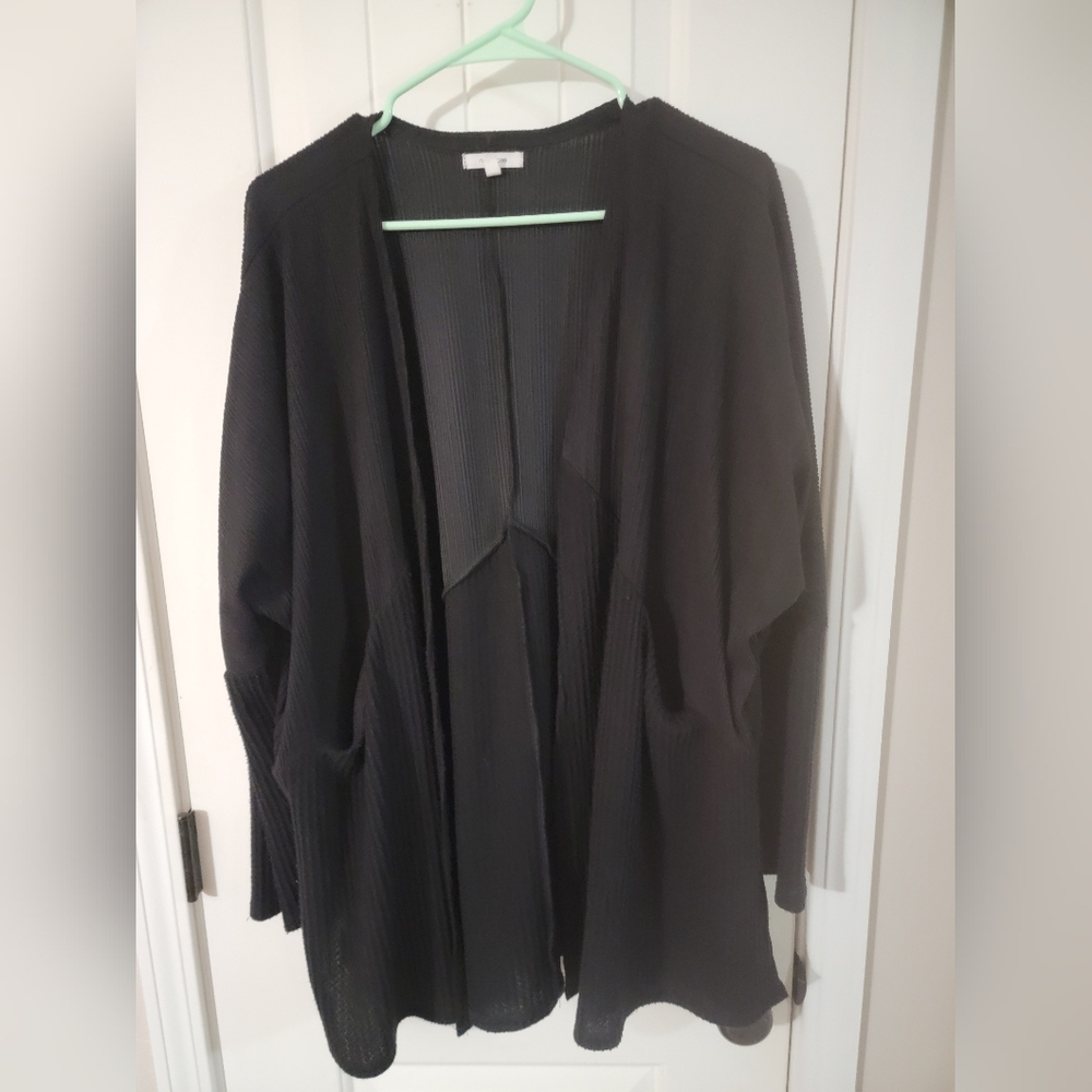 Black Open Front Women's Sweater